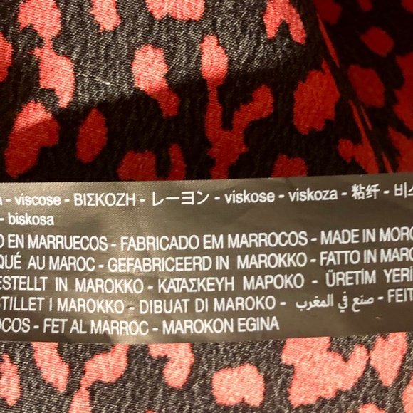 NWOT Zara Dress, Midi, red-black leopard print, size large - Picture 10 of 10